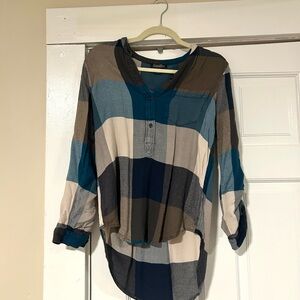 Lucky Brand Popover Henley, Plaid